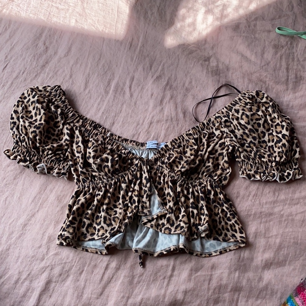 Cheetah off the shoulder top